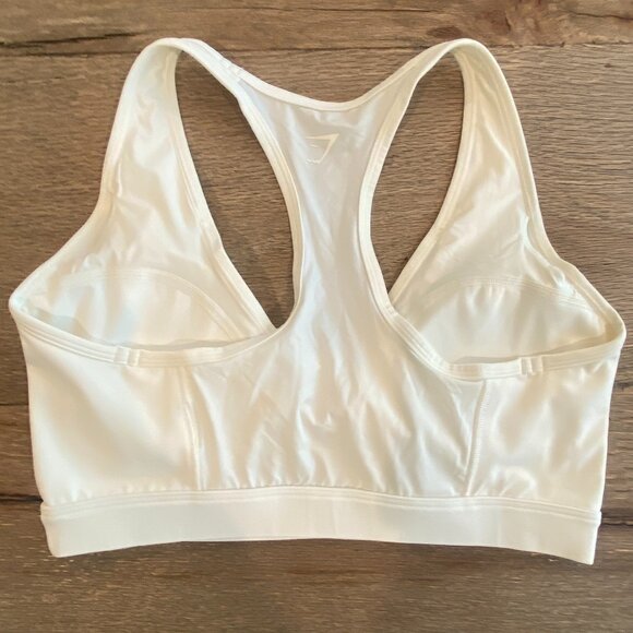 Gymshark X Whitney Simmons Racerback Mesh Sports Bra Size M in Creamy White π€ - Picture 4 of 12